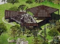 Rendering of the Indian Rock House residence and guesthouse