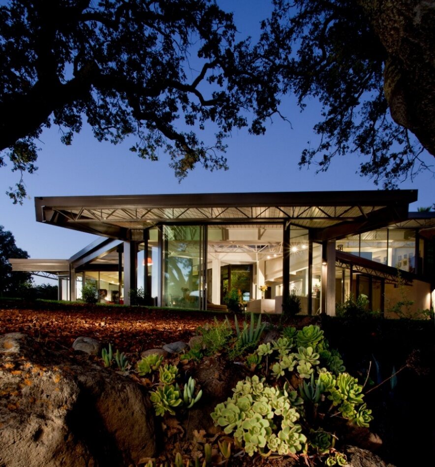 The Indian Rock House at dusk