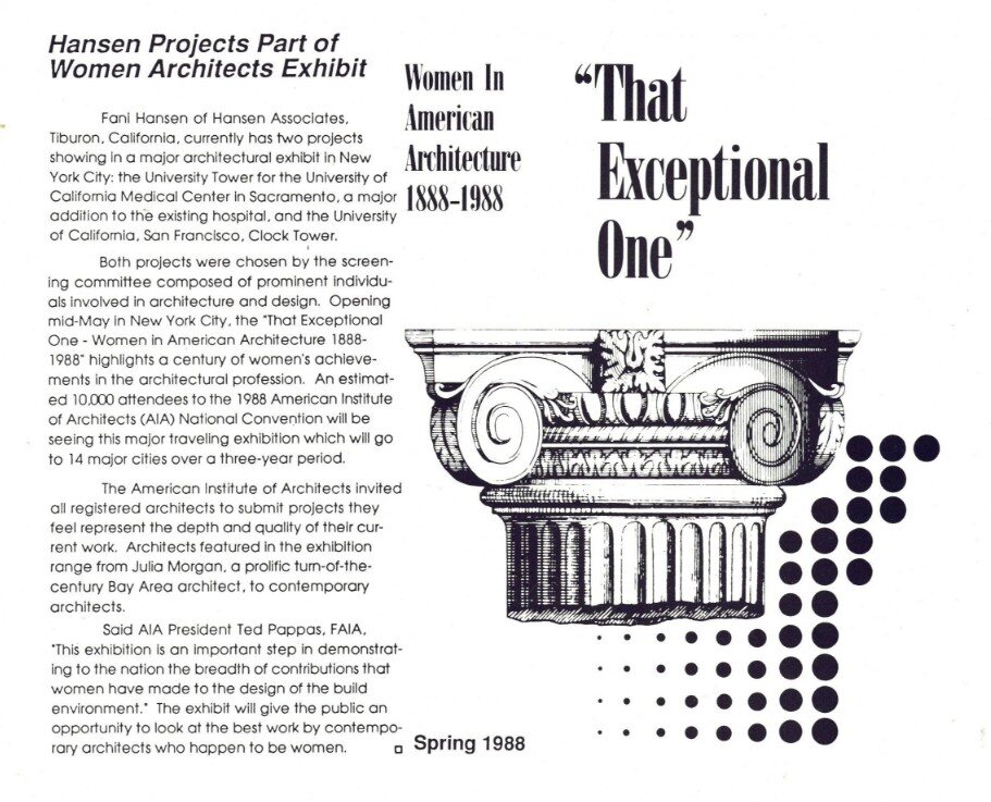 Article on Hansen projects in the Women in American Architecture exhibit