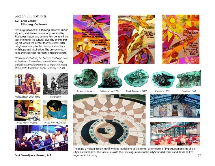 Exhibit sheet of public art in the Civic Center