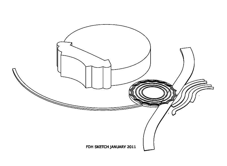 Competition sketch of the plaza and its curving ramps