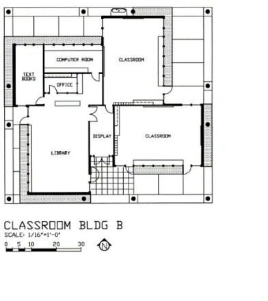 Floor plan of a classroom building