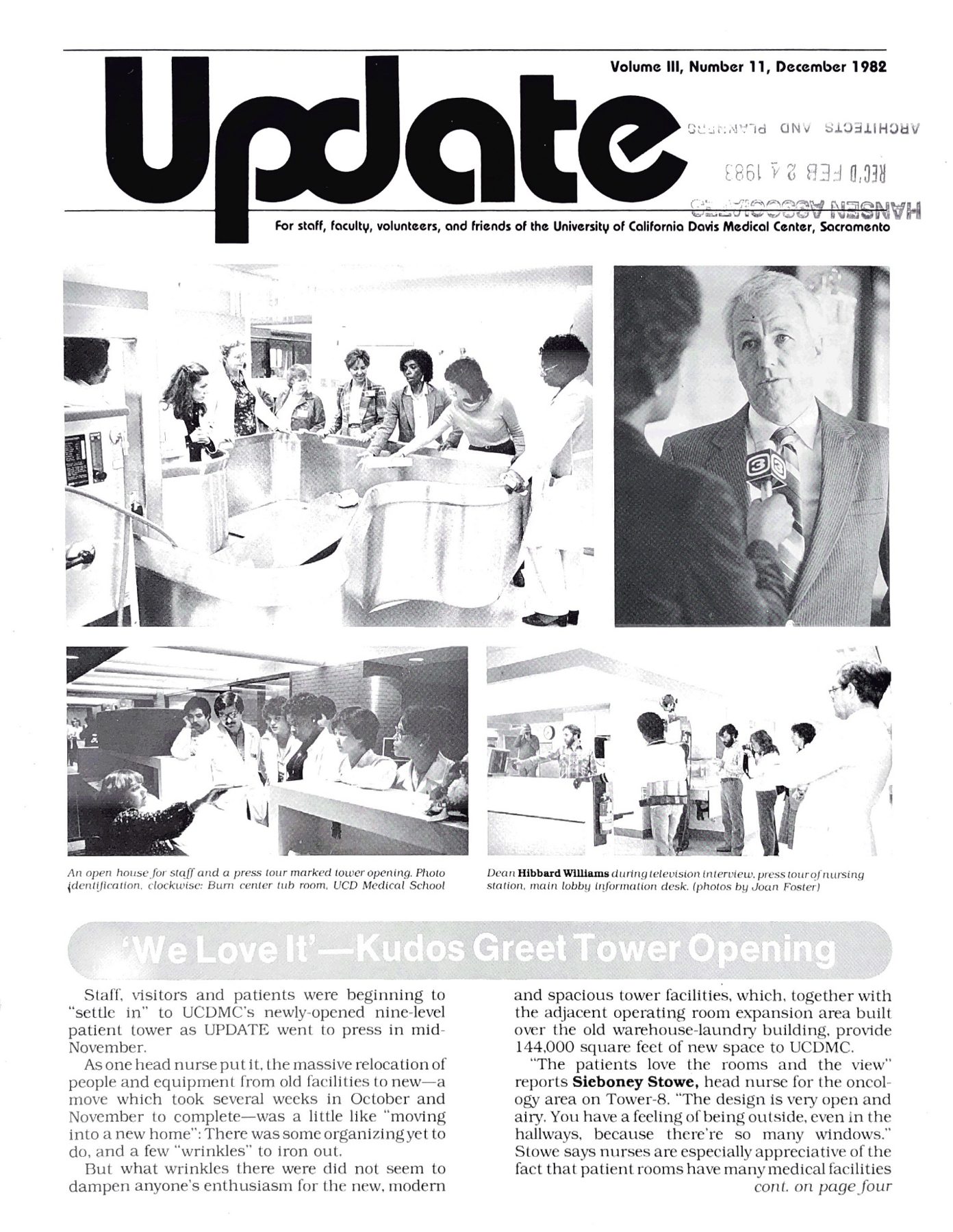 Update, UC Davis Medical Center newsletter, December 1982