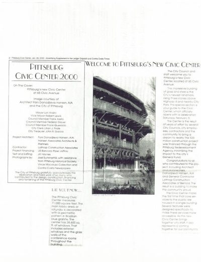 Welcome to Pittsburg's New Civic Center